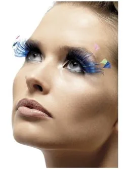 Blaue Wimpern Mit Federn