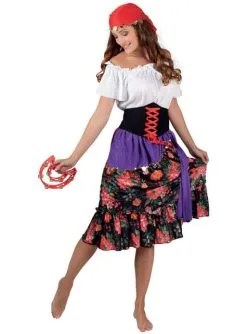 Blumiges Zigeunerin Kostüm Für Damen
