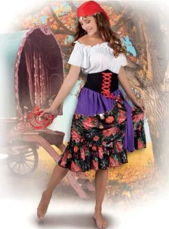 Blumiges Zigeunerin Kostüm Für Damen -Kulturen & Traditionen Verkäufe blumiges zigeunerin kostum fur damen 3