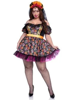 Catrina Kostüm Bunt Für Damen In Großer Größe