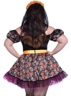 Catrina Kostüm Bunt Für Damen In Großer Größe -Kulturen & Traditionen Verkäufe catrina kostum bunt fur damen in groer groe 3