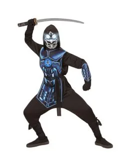 Cyber Ninja Kostüm Blau Für Kinder -Kulturen & Traditionen Verkäufe cyber ninja kostum blau fur kinder 2