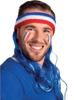 Frankreich Sportler Kofband Mit Haar Dreifarbig