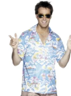 Hawaii Hemd Blau Für Herren