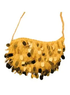 Kabarett Tasche Mit Pailletten Gold