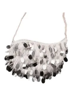 Kabarett Tasche Mit Pailletten Grau