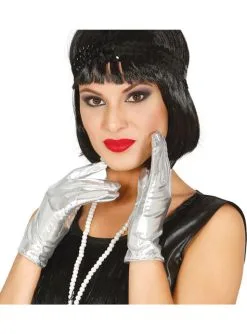Kurze Silberne Handschuhe Für Erwachsene