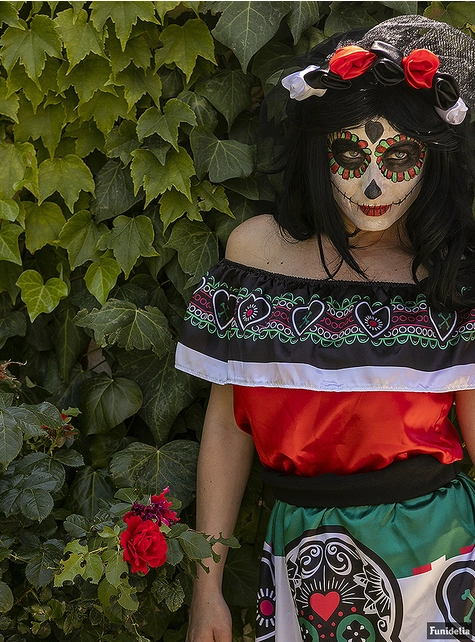 Mexikanisches Dia De Los Muertos Kostüm Für Damen 2 Mexikanisches Dia De Los Muertos Kostüm Für Damen – Bild 2