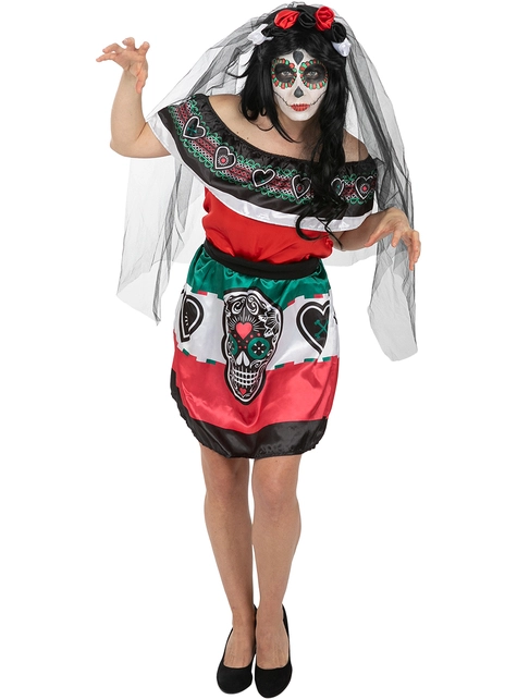 Mexikanisches Dia De Los Muertos Kostüm Für Damen 4 Mexikanisches Dia De Los Muertos Kostüm Für Damen – Bild 4