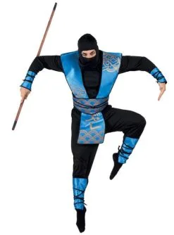 Ninja Kostüm Blau Für Herren
