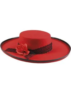 Roter Cordoba Hut Mit Blume Für Damen