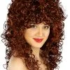 Salondame Perücke Braun Gelockt