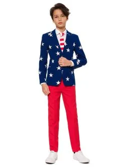 Titelseite 33 "Stars And Stripes" USA Flagge Anzug Für Jugendliche - Opposuits