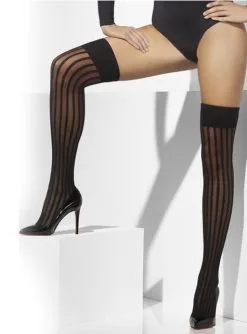 20er Jahre Kniestrümpfe Schwarz Mit Streifen
