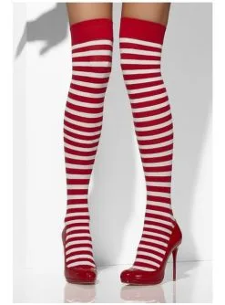 Strümpfe Weiβ Und Rot Geringelt