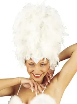 Weißer Pailletten Kopfschmuck Mit Federn Für Damen