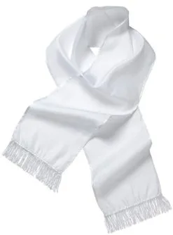 Weißer Satin Schal Für Erwachsene