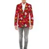 Weihnachtsjacke Rot Mit Lichtern - Opposuits