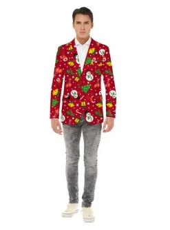 Weihnachtsjacke Rot Mit Lichtern - Opposuits