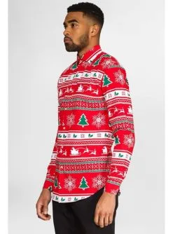 "Wonderland" Weihnachtshemd Rot - Opposuits -Kulturen & Traditionen Verkäufe wonderland opposuits hemd fur herren 2