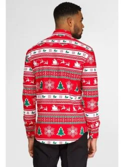 "Wonderland" Weihnachtshemd Rot - Opposuits -Kulturen & Traditionen Verkäufe wonderland opposuits hemd fur herren 3